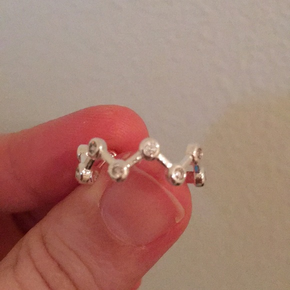 Silver Plated Creative CZ Ring. - Picture 3 of 5